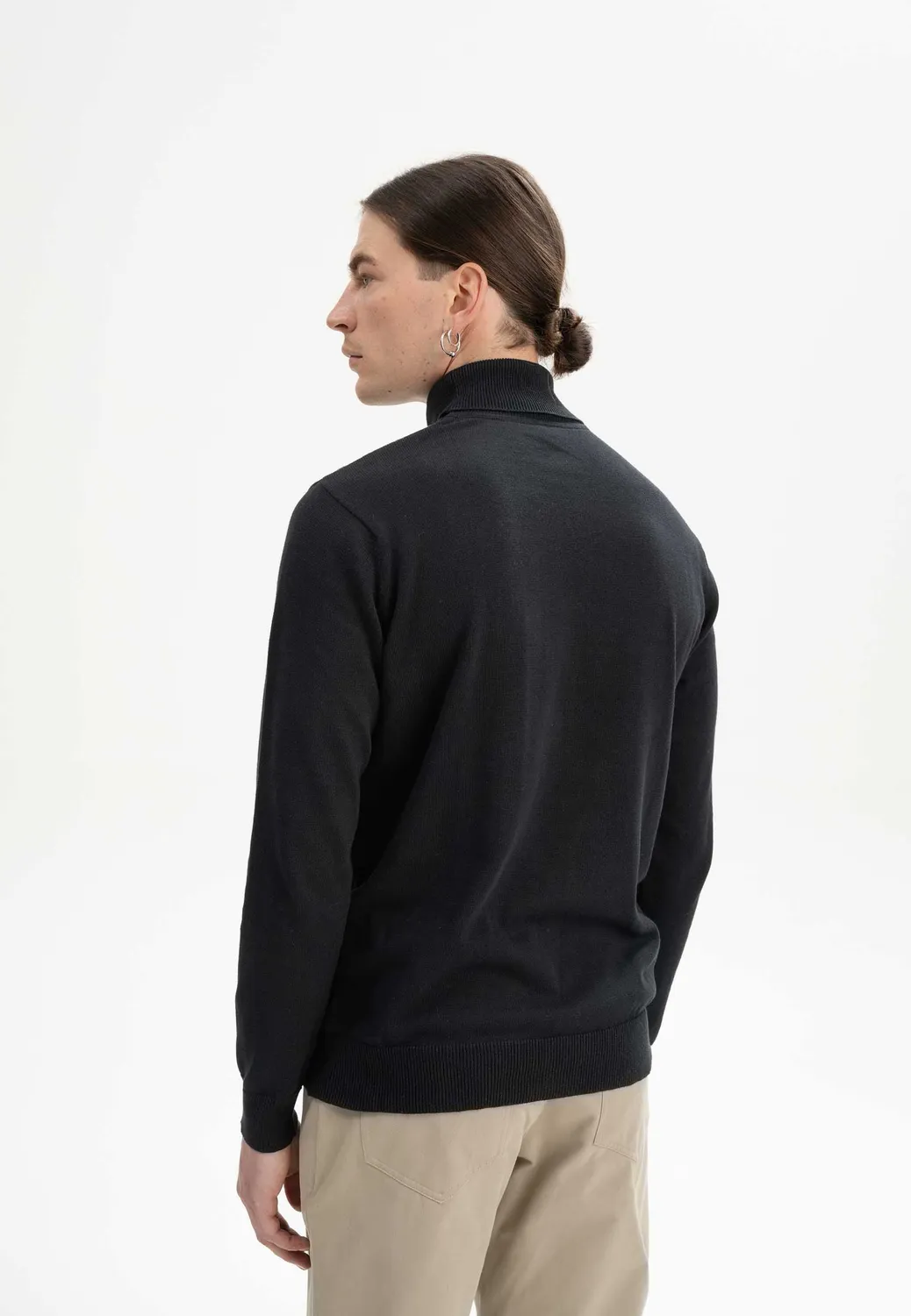 MELA KANJA Feinstrick Rollkragenpullover mushroom