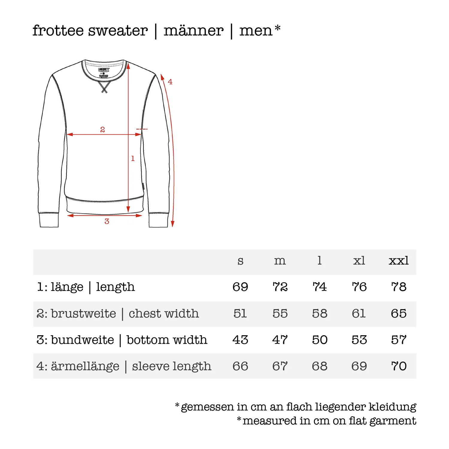 Langbrett Frottee Sweater Pullover Männer Bio-Baumwolle