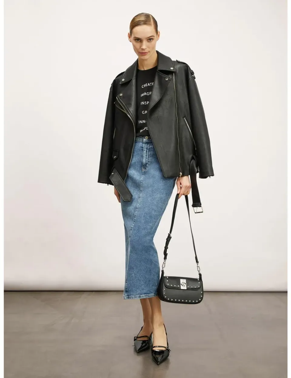 Motivi Daily Mini Hobo Handtasche mit Nieten beschichtet