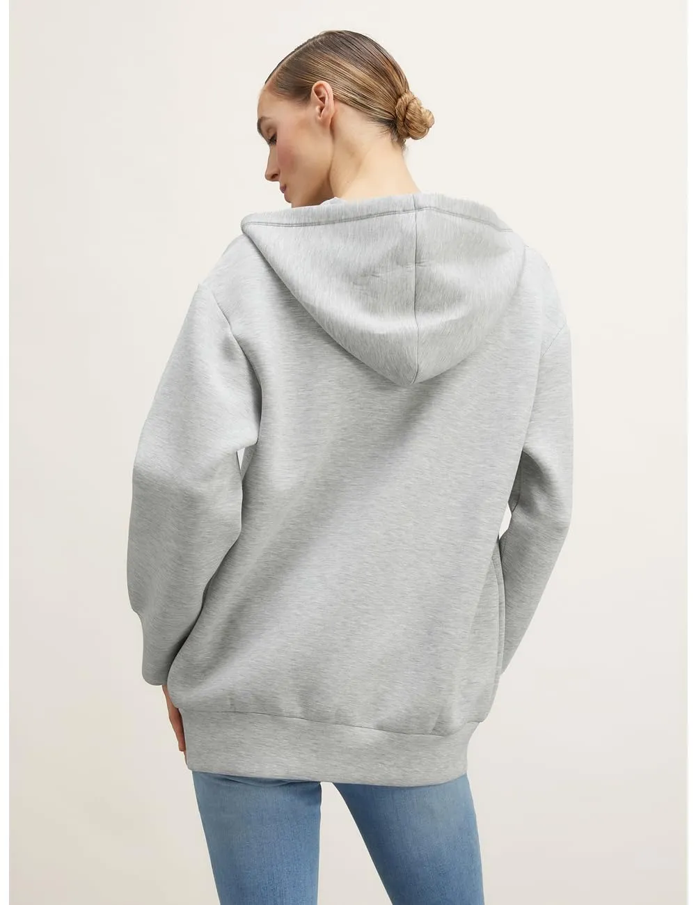 Motivi Oversize Scuba Sweatshirt Hoodie Reißverschluss