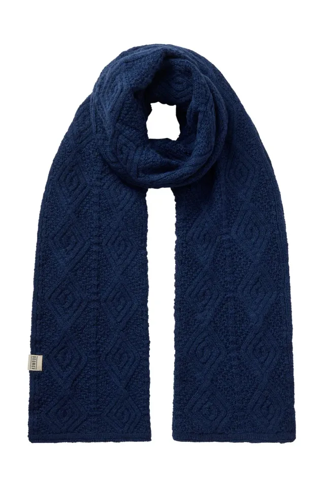 KOMODO LOBOUCHE Schal navy Lammwolle Zopf