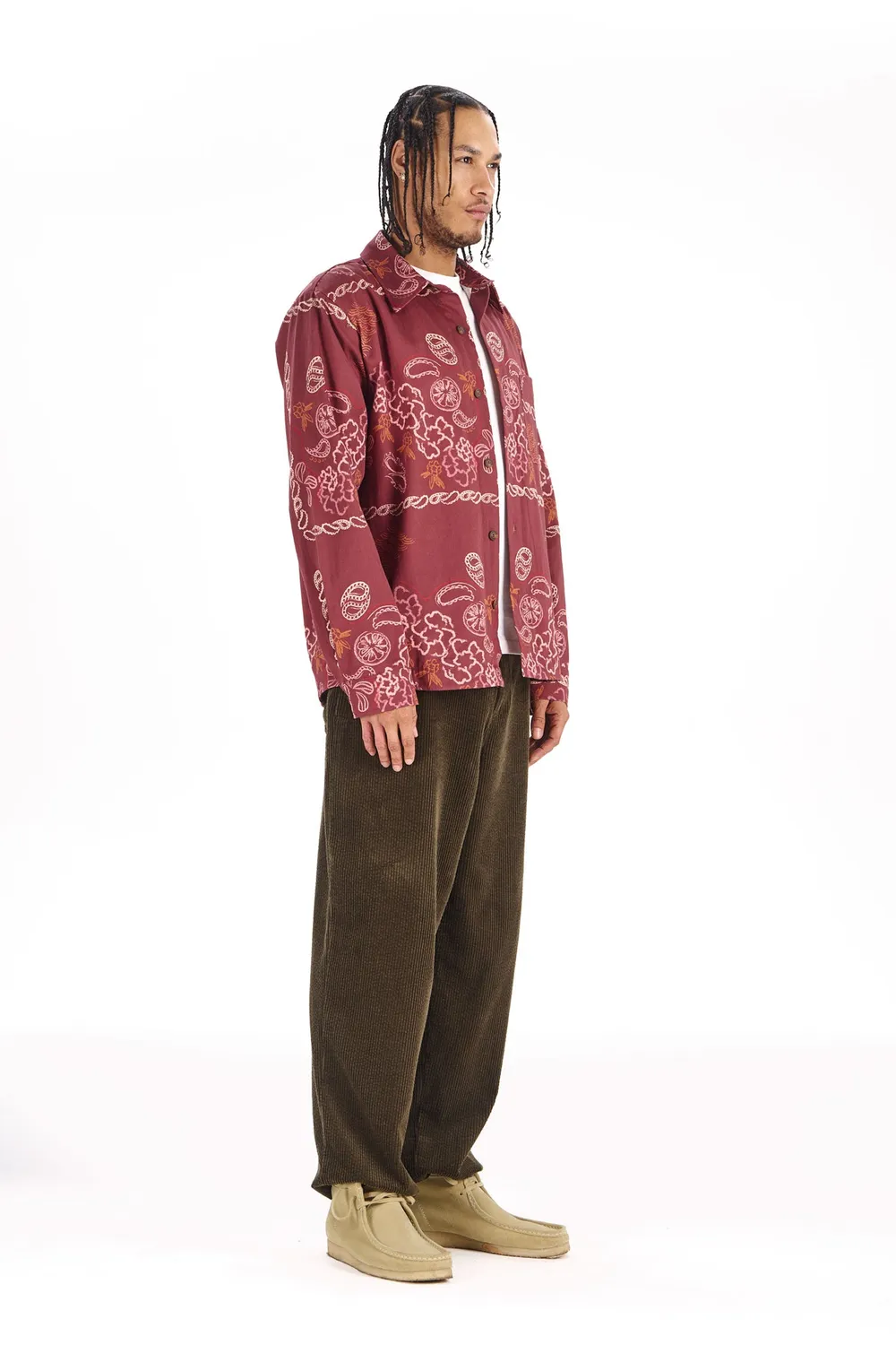 Komodo Bandana Hemd Burgundy Bio-Baumwolle Herren