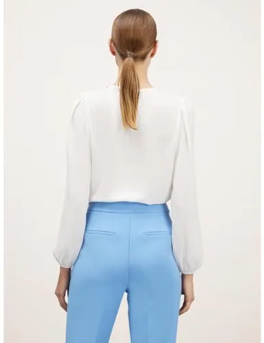 Motivi Bluse mit Kristallsteinchen Krepp Langarm