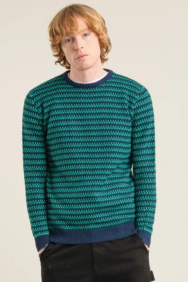 Komodo Kai Strickpullover Herren Navy Bio-Baumwolle