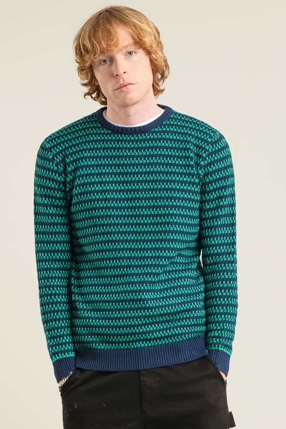 Komodo Kai Strickpullover Herren Navy Bio-Baumwolle