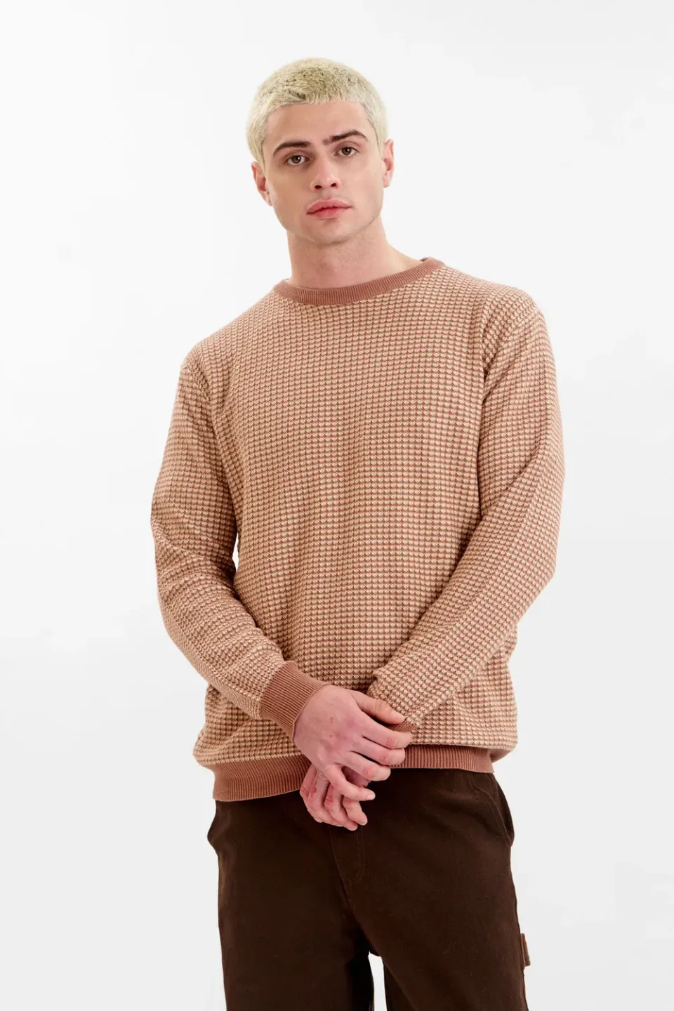 Komodo Hasan Pullover Bio-Baumwolle Coffee Herren