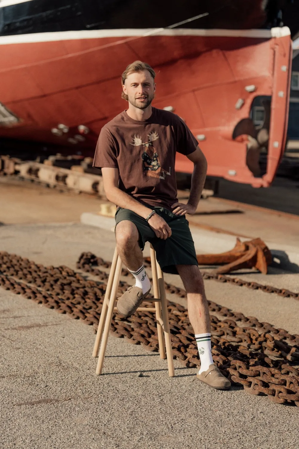 LAKOR Booze Moose T-Shirt Chicory Coffee Bio-Baumwolle