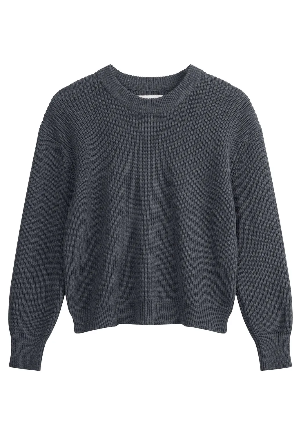 MELA ADAH Rippstrickpullover schwarz Bio-Baumwolle