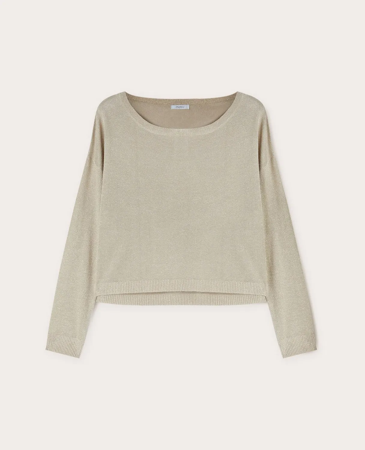 Motivi Oversize-Pullover Lurex U-Boot-Ausschnitt