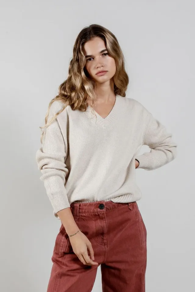 Komodo Wonder Pullover Sand Damen Wollmischung