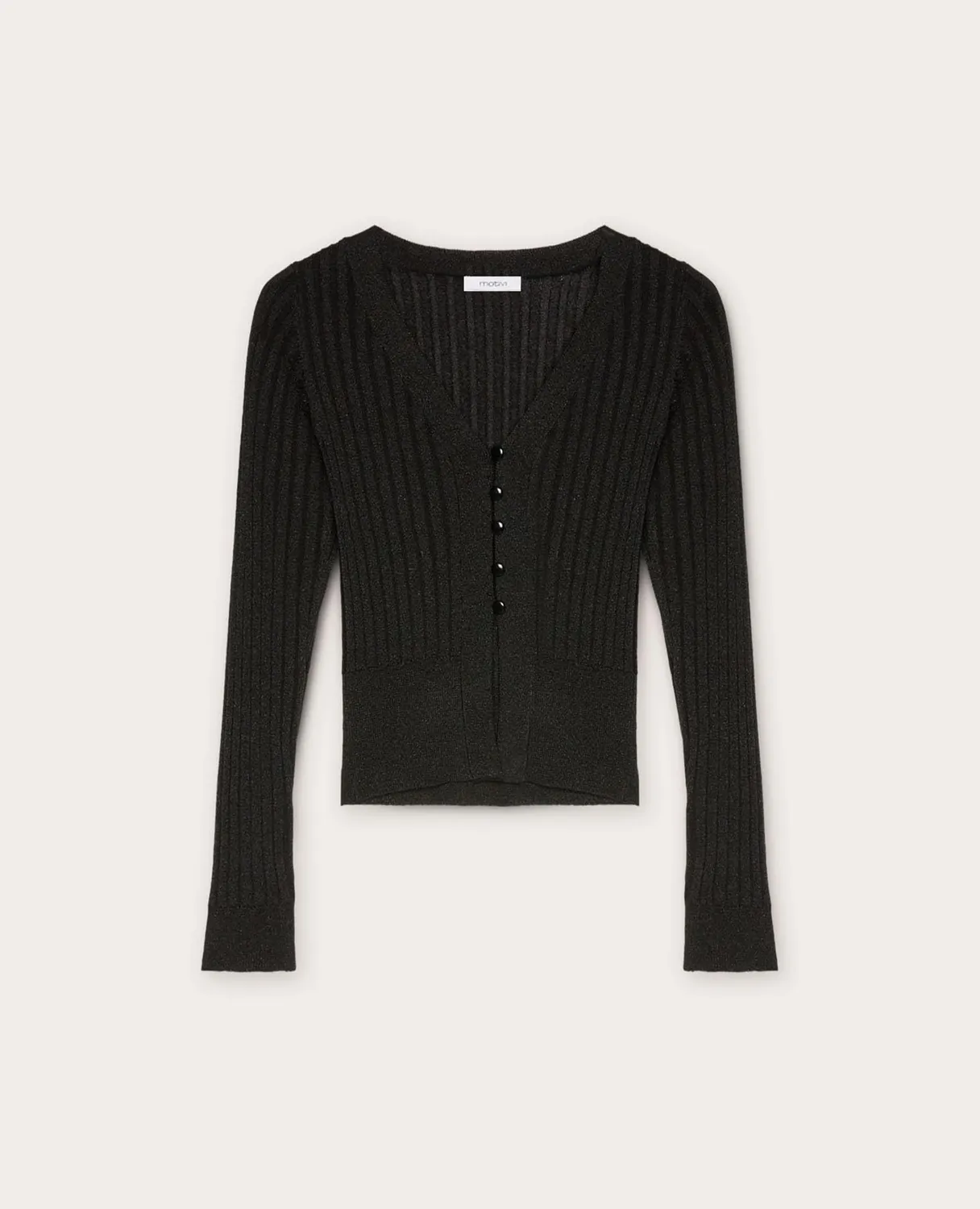 Motivi Ripp-Cardigan kurz Lurex Cardigan mit Knöpfen