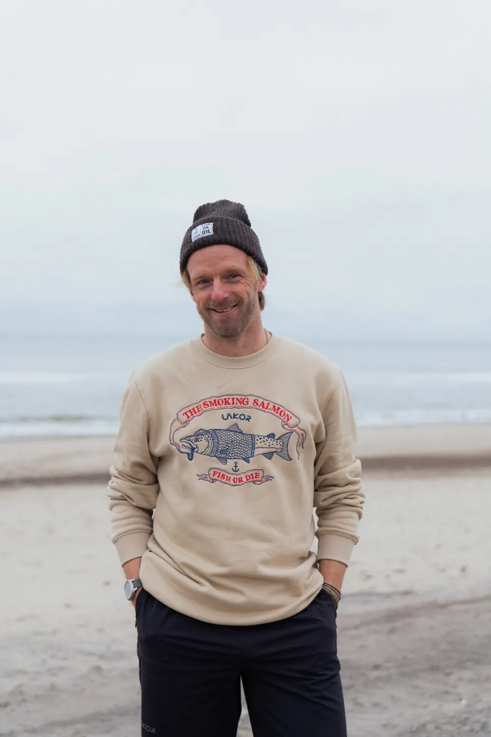 LAKOR The Smoking Salmon Crewneck Sweatshirt White Pepper