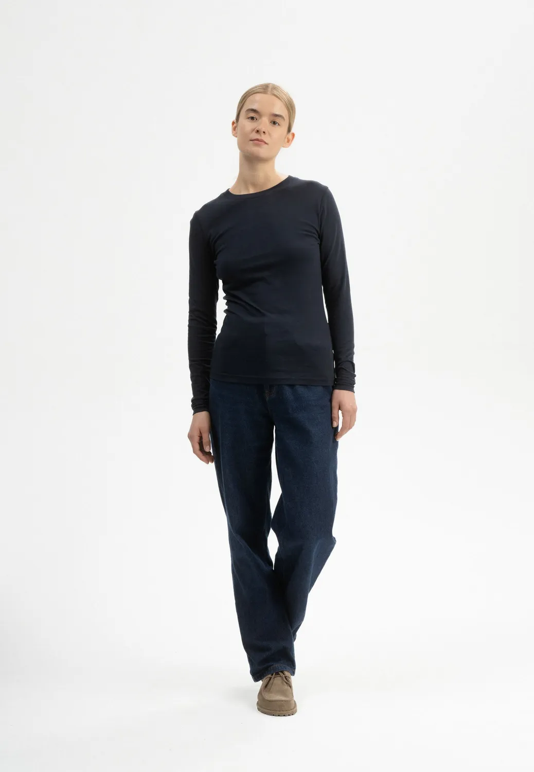 MELA DHIVYA Langarmshirt schwarz M Bio-Baumwolle