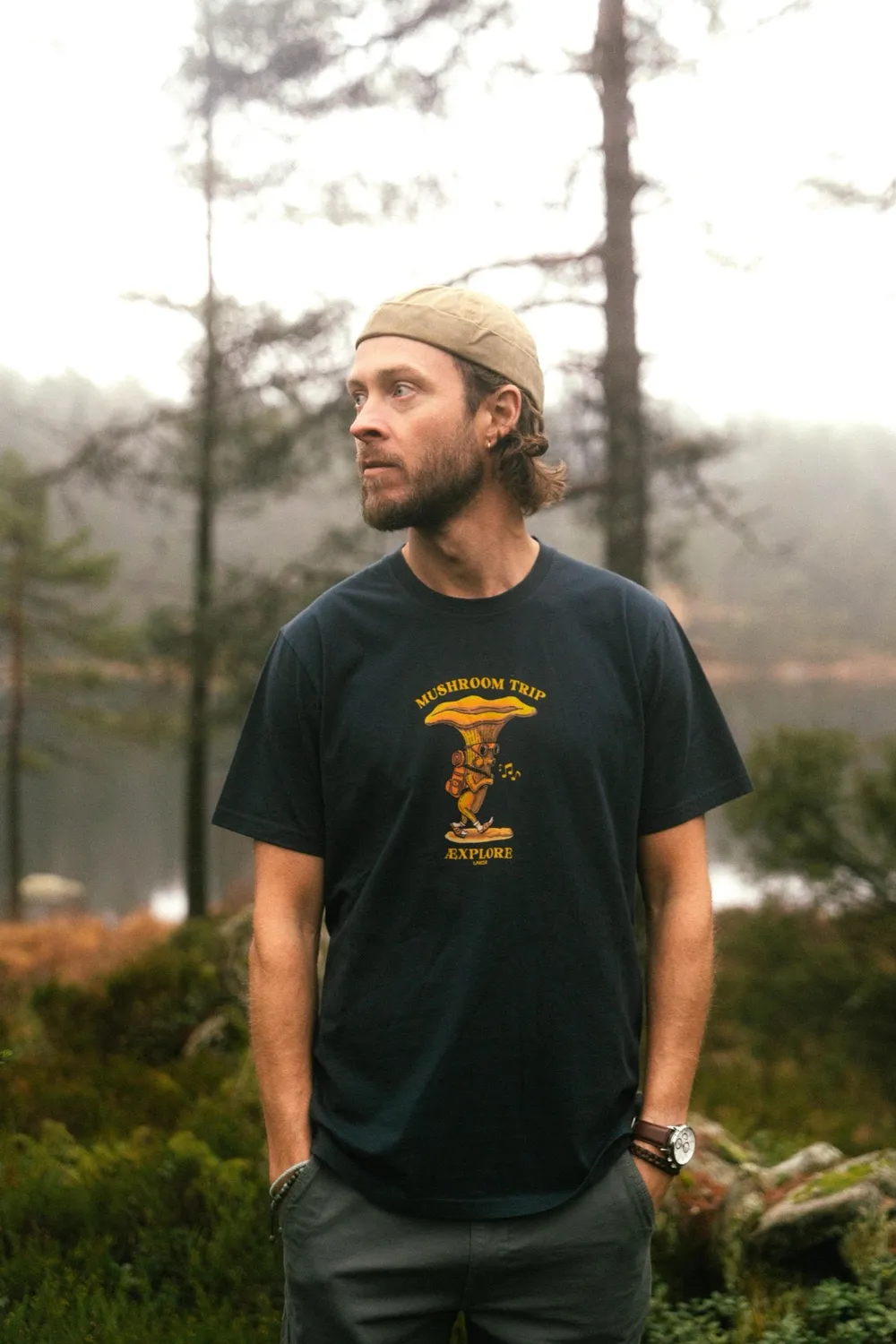 LAKOR Mushroom Trip T-Shirt Blueberry Bio-Baumwolle