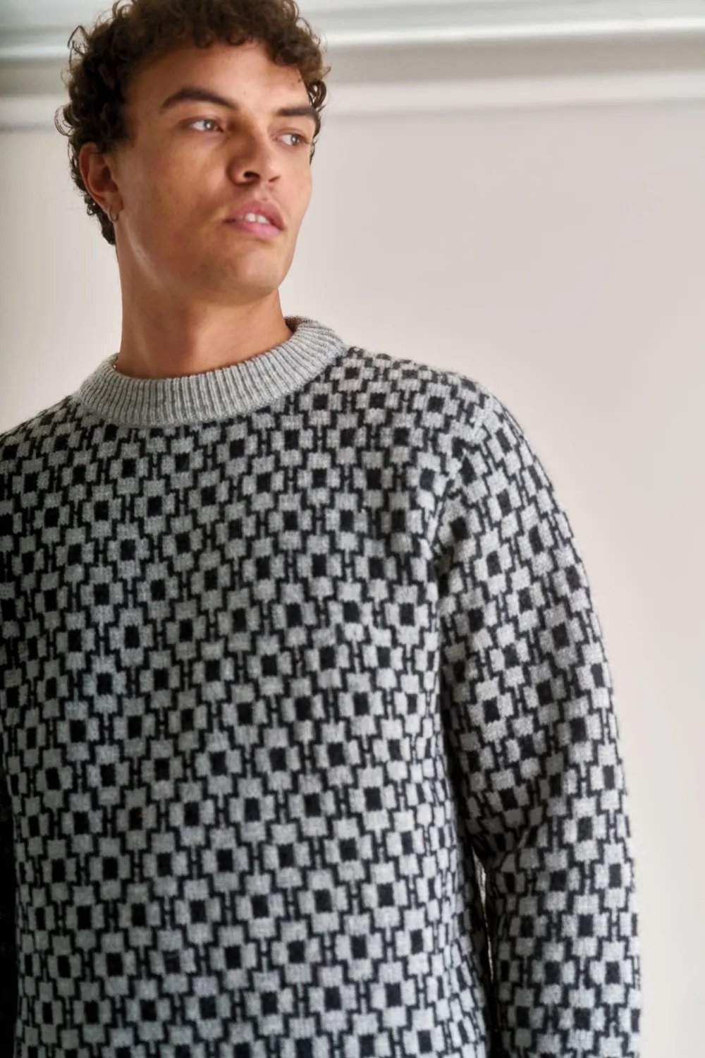 KOMODO CHAI Pullover Charcoal Lambswool Herren