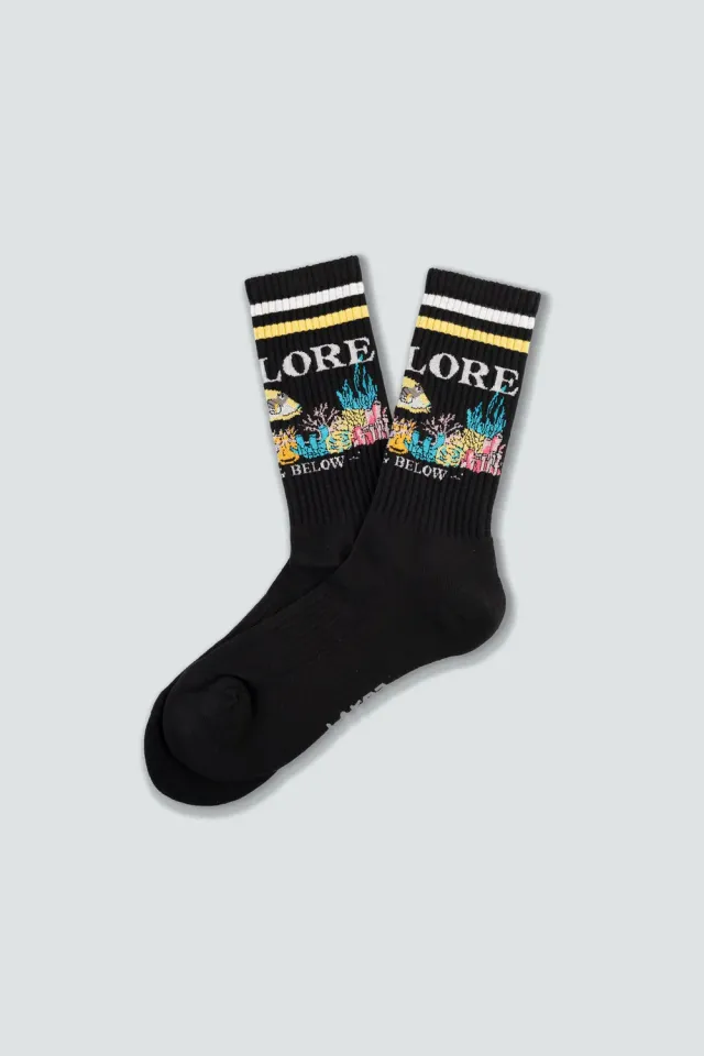 LAKOR Above Below Tennissocken Schwarz Bio-Baumwolle