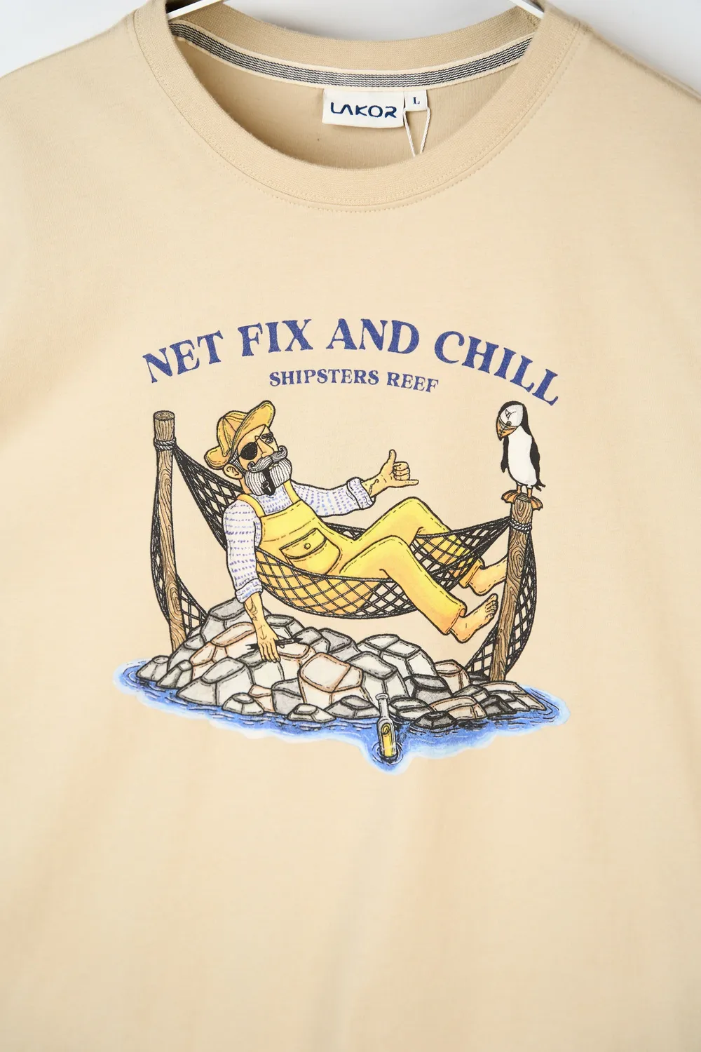 LAKOR Net Fix and Chill T-Shirt White Pepper Bio