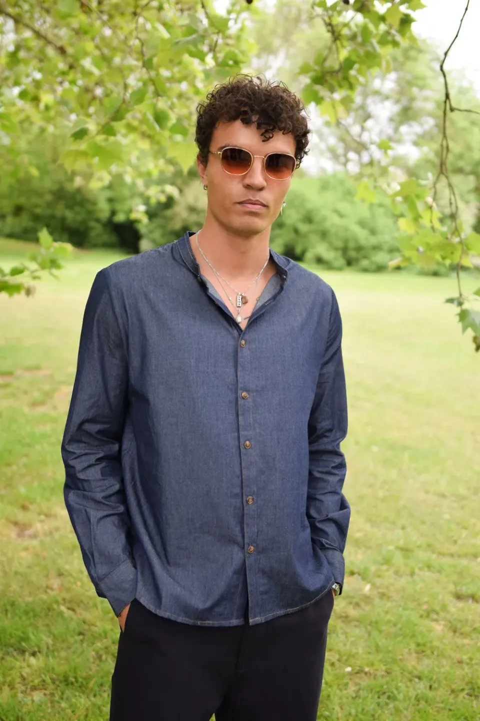 KOMODO ROBBIE Hemd Chambray Bio-Baumwolle Herren