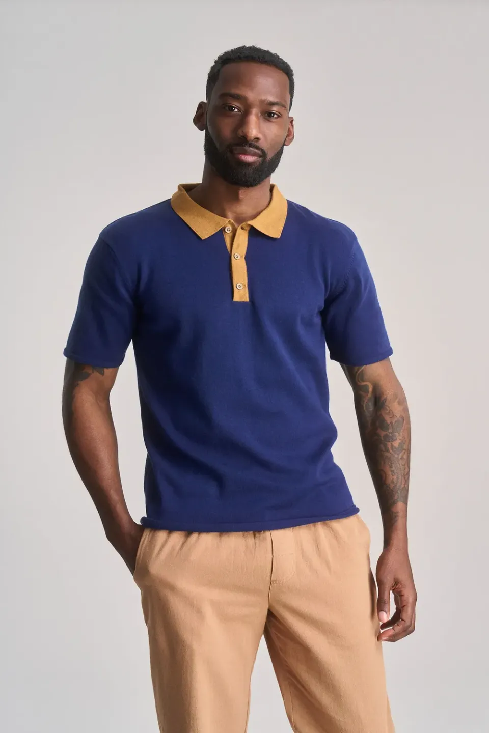 Komodo Frank Strick-Polo Navy Bio-Baumwolle Herren
