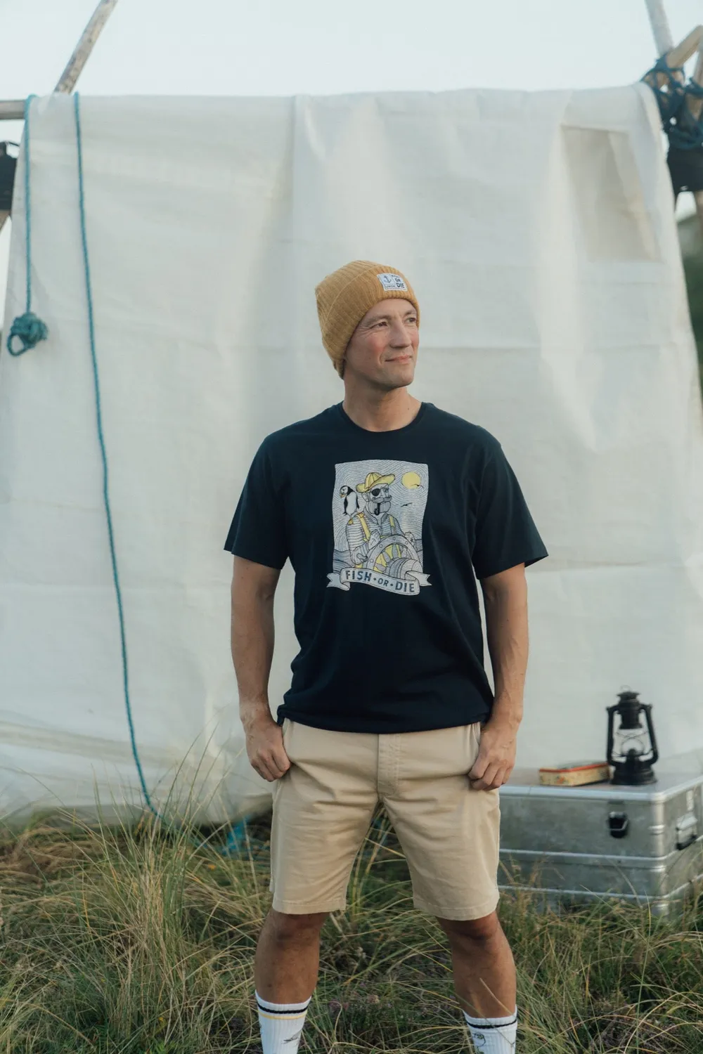 LAKOR Sea Parrot & Shipster T-Shirt Blueberry Baumwolle