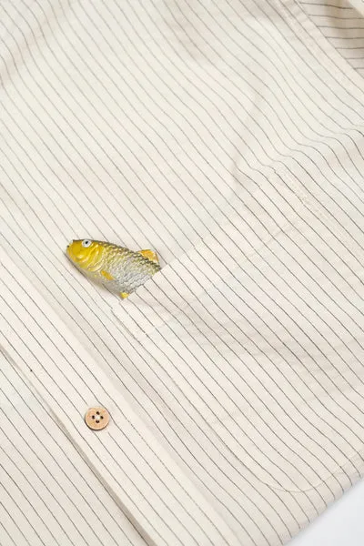 LAKOR Linus Light Hemd Off White Streifen