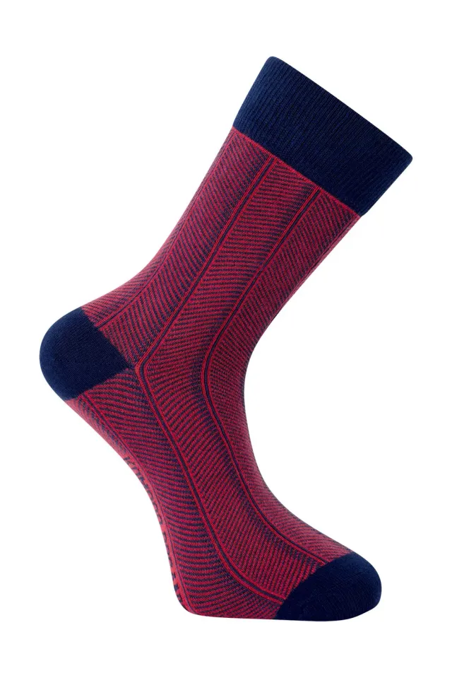 Komodo Herringbone Socken Navy/Red 37-41 Bio-Baumwolle