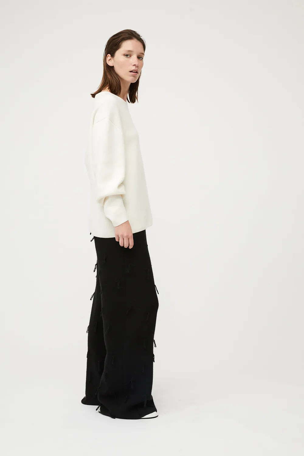 Oyuna Axa Sweater Pullover Ivory Jacquard oversize