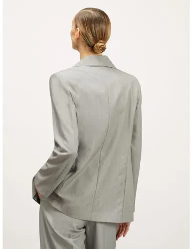 Motivi Blazer Lurex-Nadelstreifen Lang-Blazer 1-Knopf