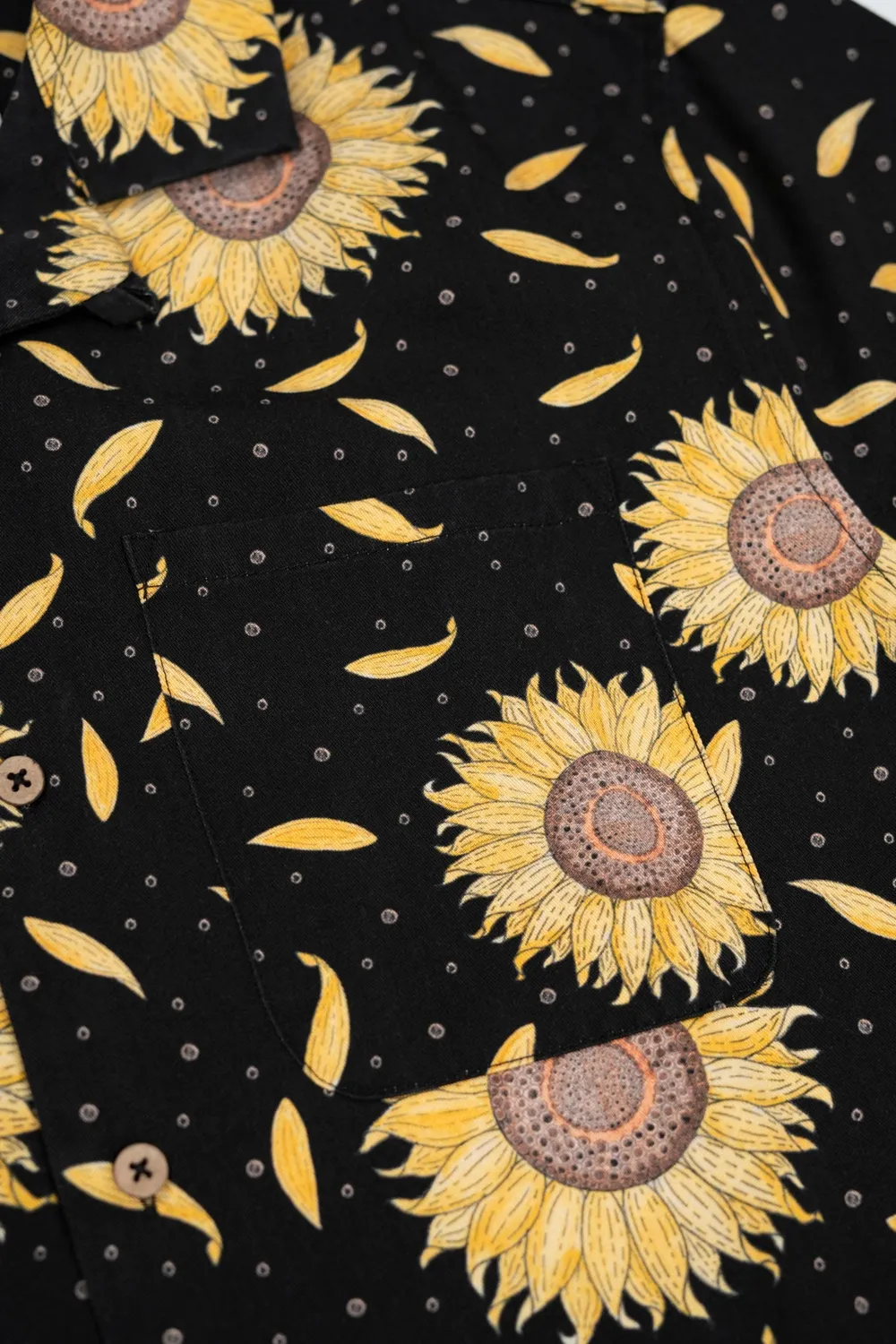 LAKOR Sunflower Kurzarmhemd Moonless Night Lyocell