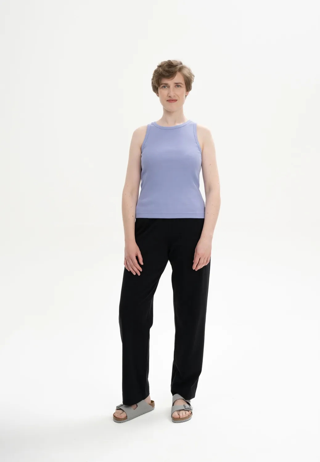 MELA DRISNA Ripp Tanktop schwarz aus Baumwolle