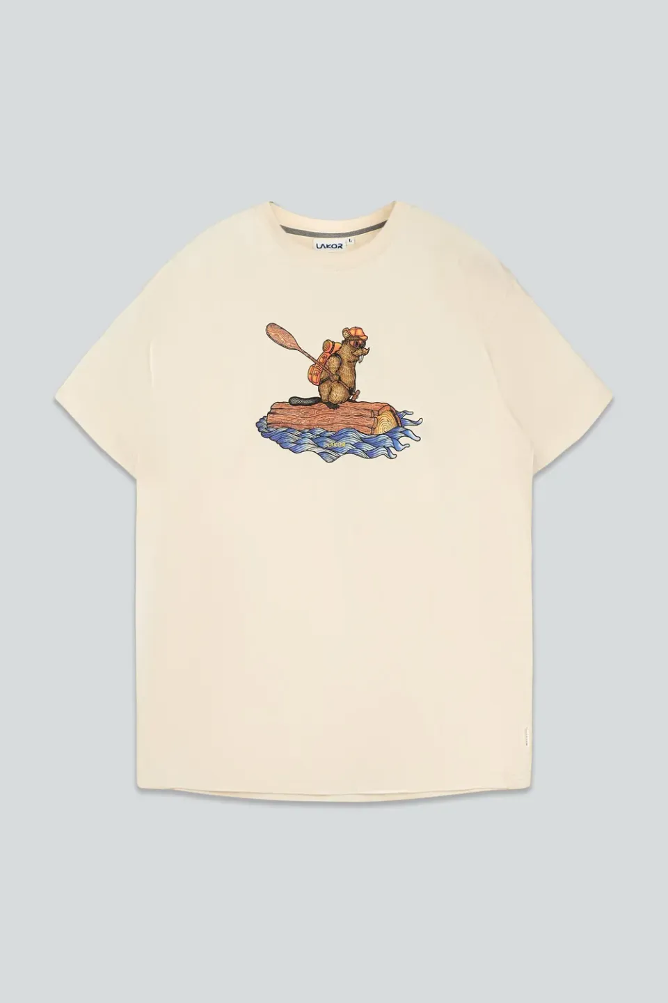 LAKOR Beaver Rafting T-Shirt Rainy Day Bio-Baumwolle
