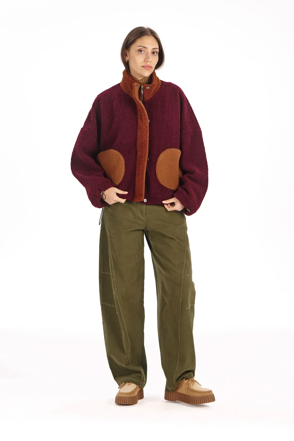 Komodo Lydia Fleecejacke Weinrot Recycling-Fleece