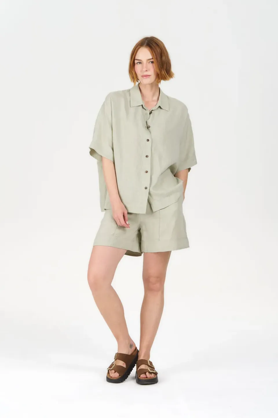 Komodo Kygo Shorts Sage Tencel-Leinen