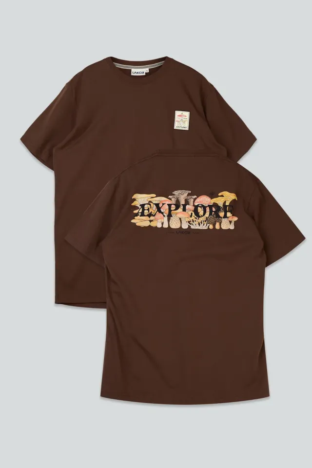 LAKOR Mushroom Forest T-Shirt Braun Bio-Baumwolle