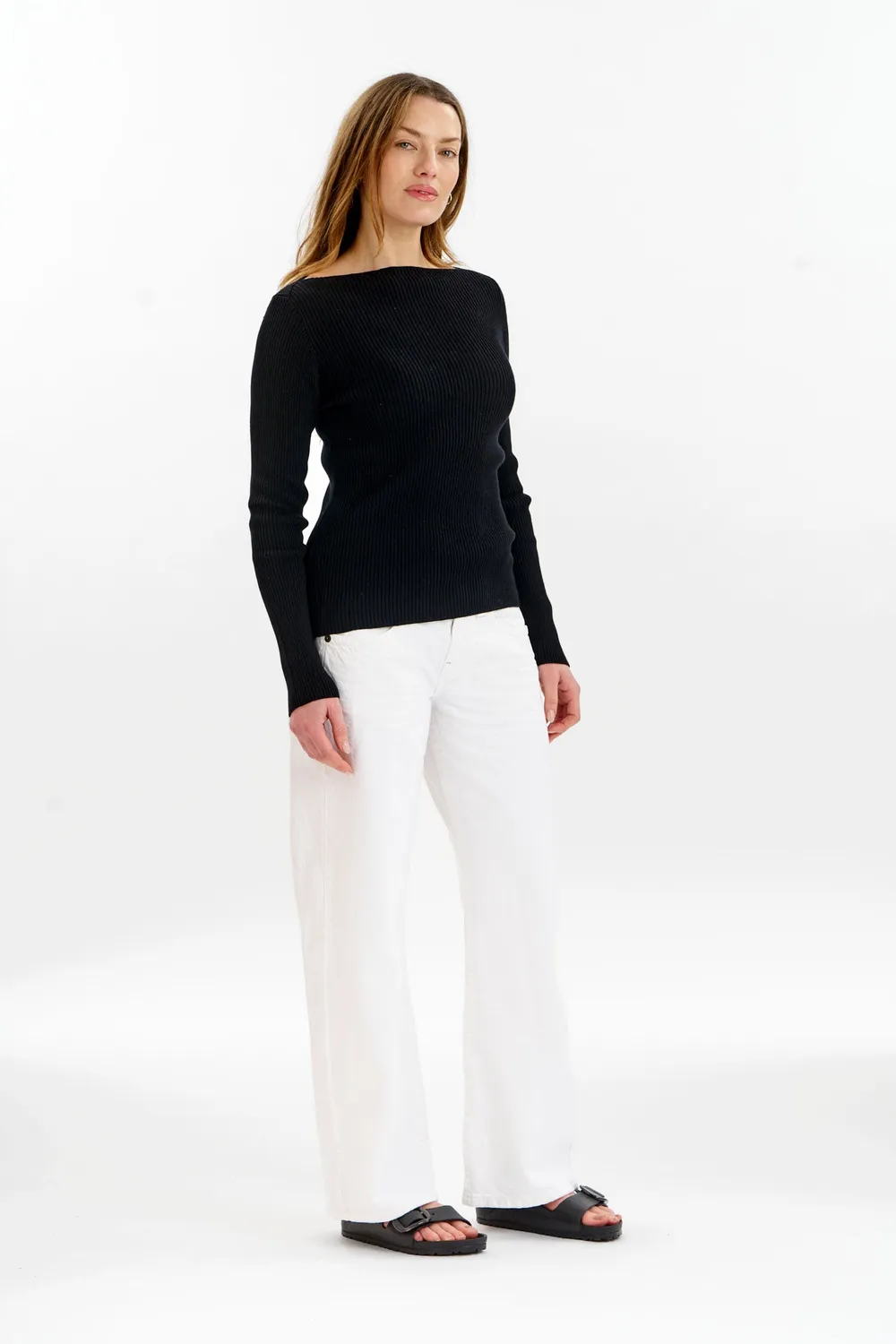 Komodo Wasabi Rippen-Top Schwarz Bio-Baumwolle