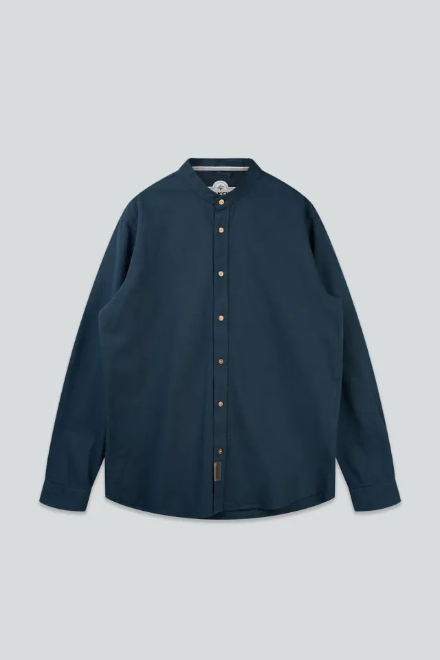 LAKOR Plain Dal Shirt Hemd Blueberry Baumwolle