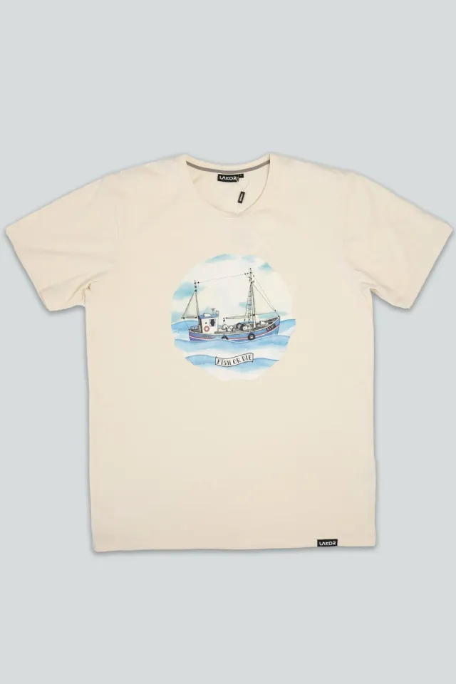 LAKOR Never Sink 2 T-Shirt Off White Recycling-Mix