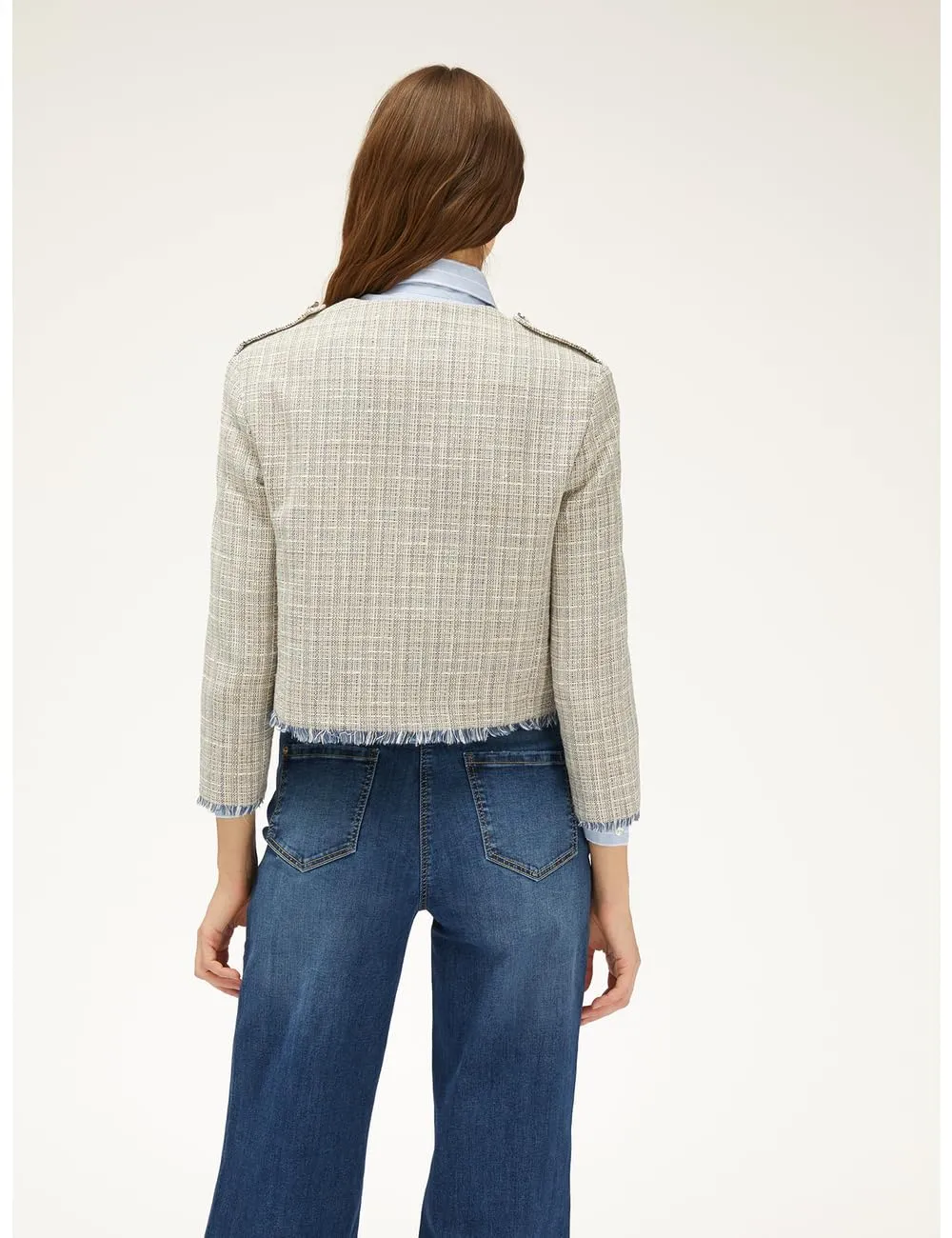 Motivi kurze Tweed-Lurex-Jacke Baumwolle