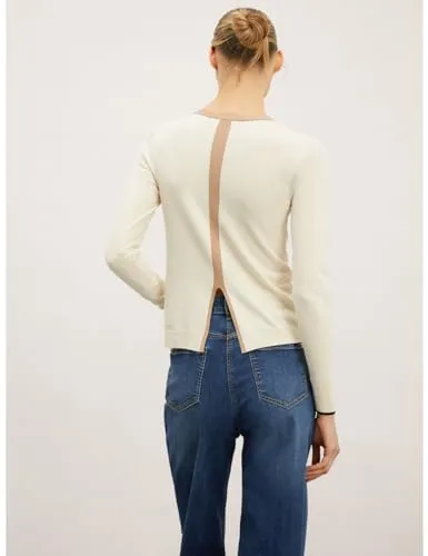 Motivi Basic-Cardigan mit Kontrastbürdüre Cardigan Viskose