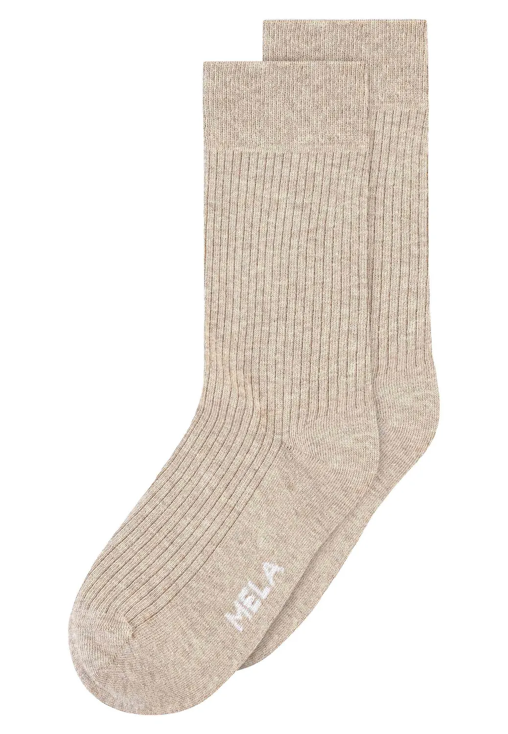 MELA Gerippte Socken 2 Paare weiß 39-42 Bio-Baumwolle