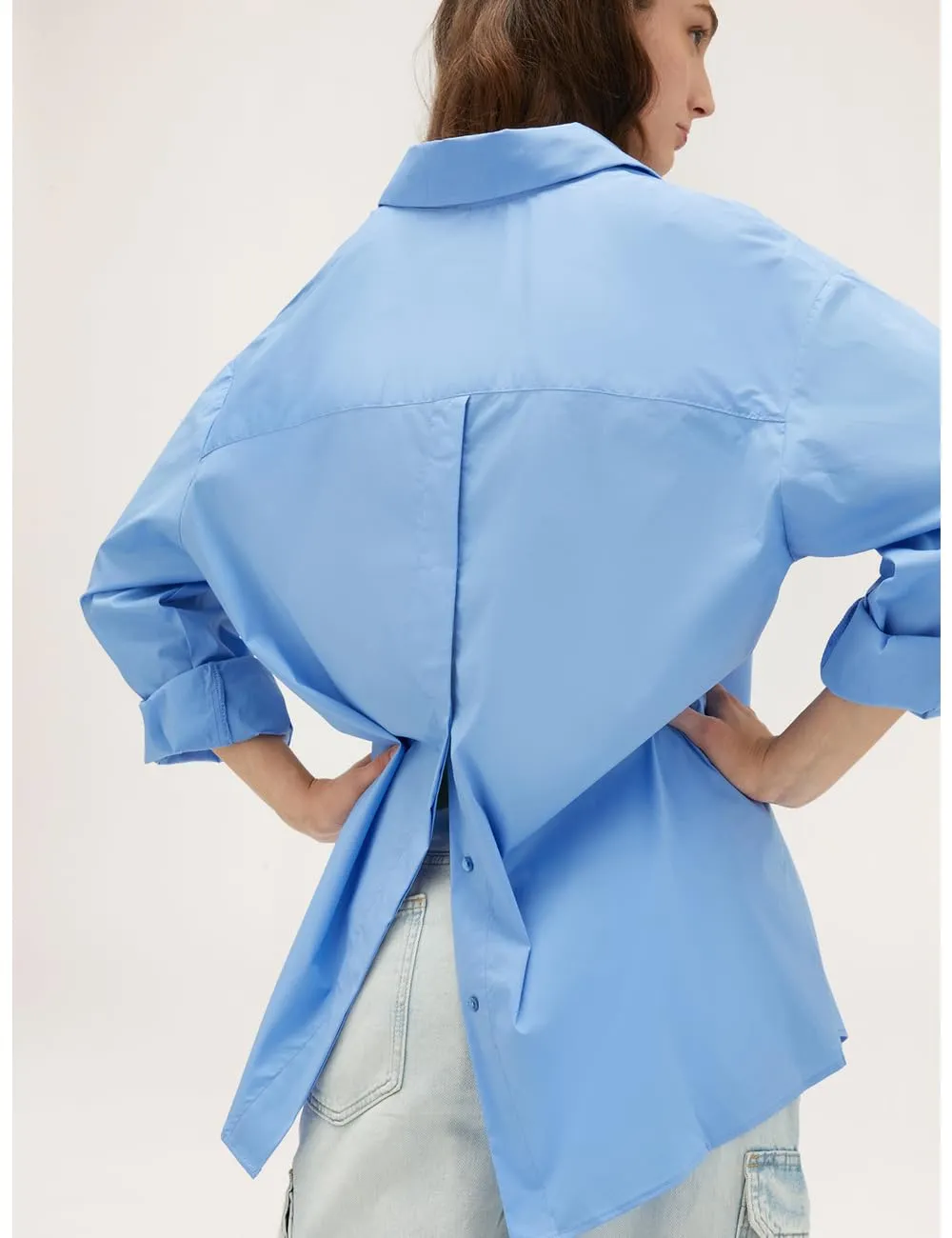 Motivi Oversize-Hemdbluse Popeline Baumwolle