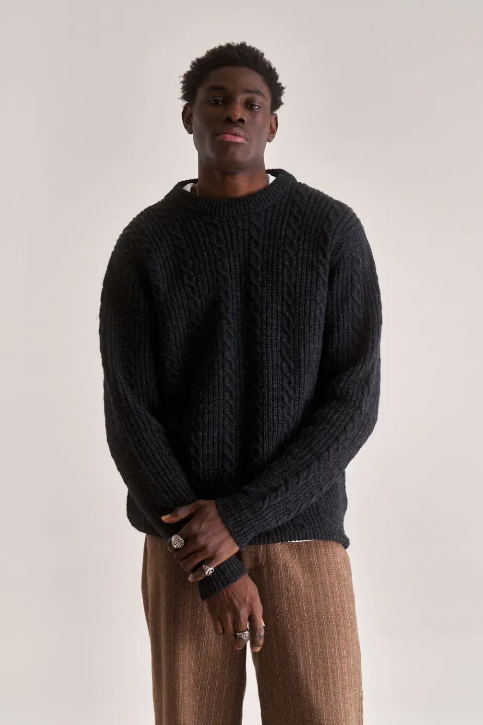 Komodo Cable Pullover Dunkelgrau XL aus Lammwolle