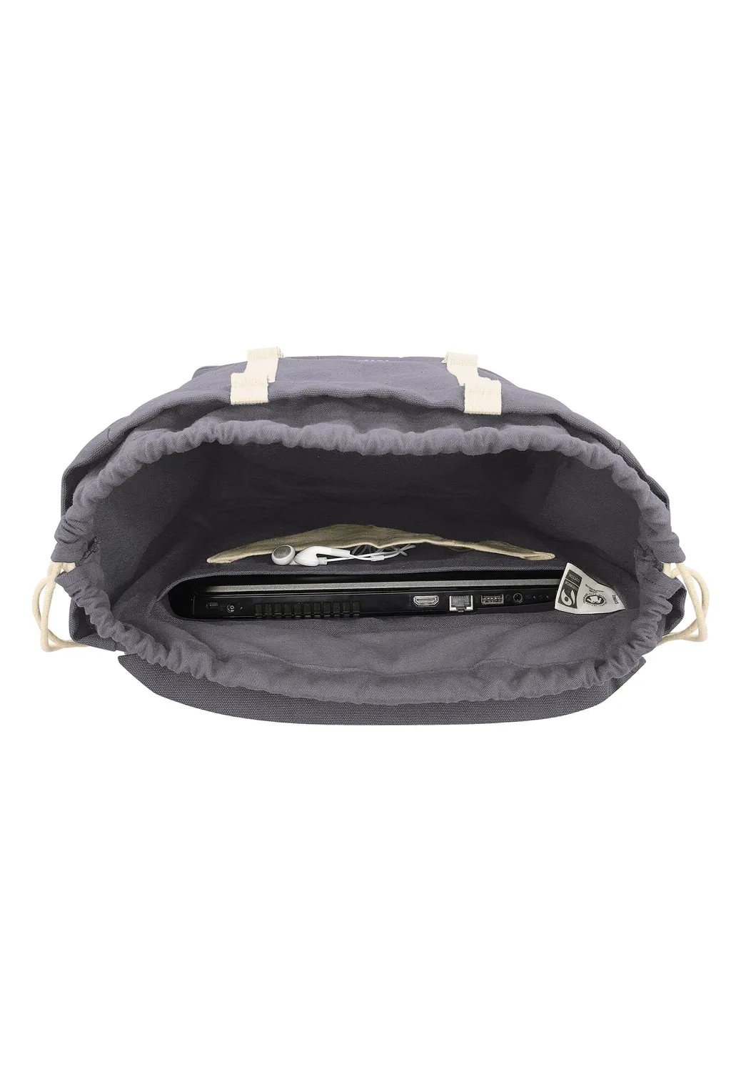 MELA V Rucksack aus Bio-Baumwolle burgunderrot Laptop