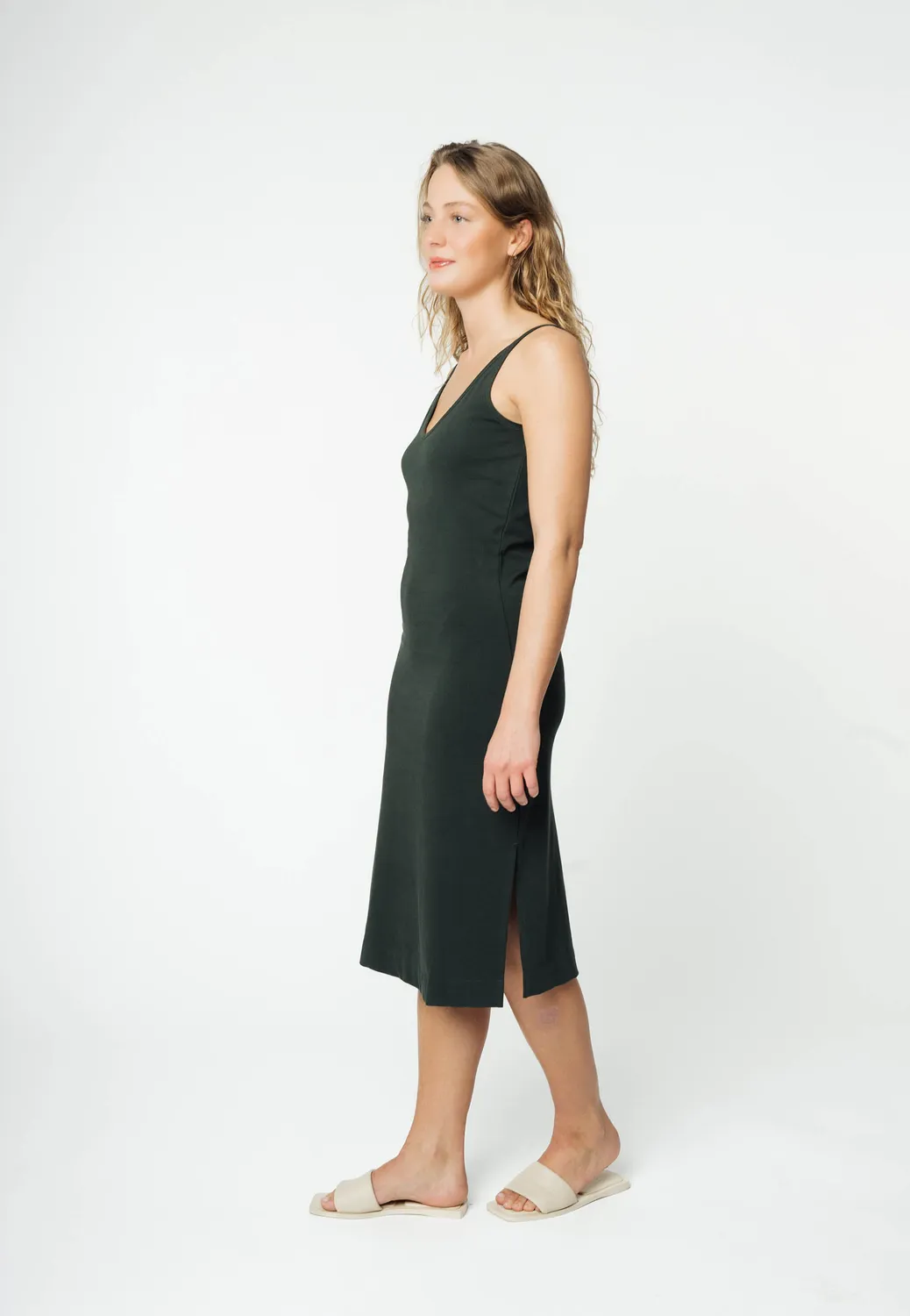 MELA Style SADHANA Midi Kleid dunkelblau aus Bio-Baumwolle