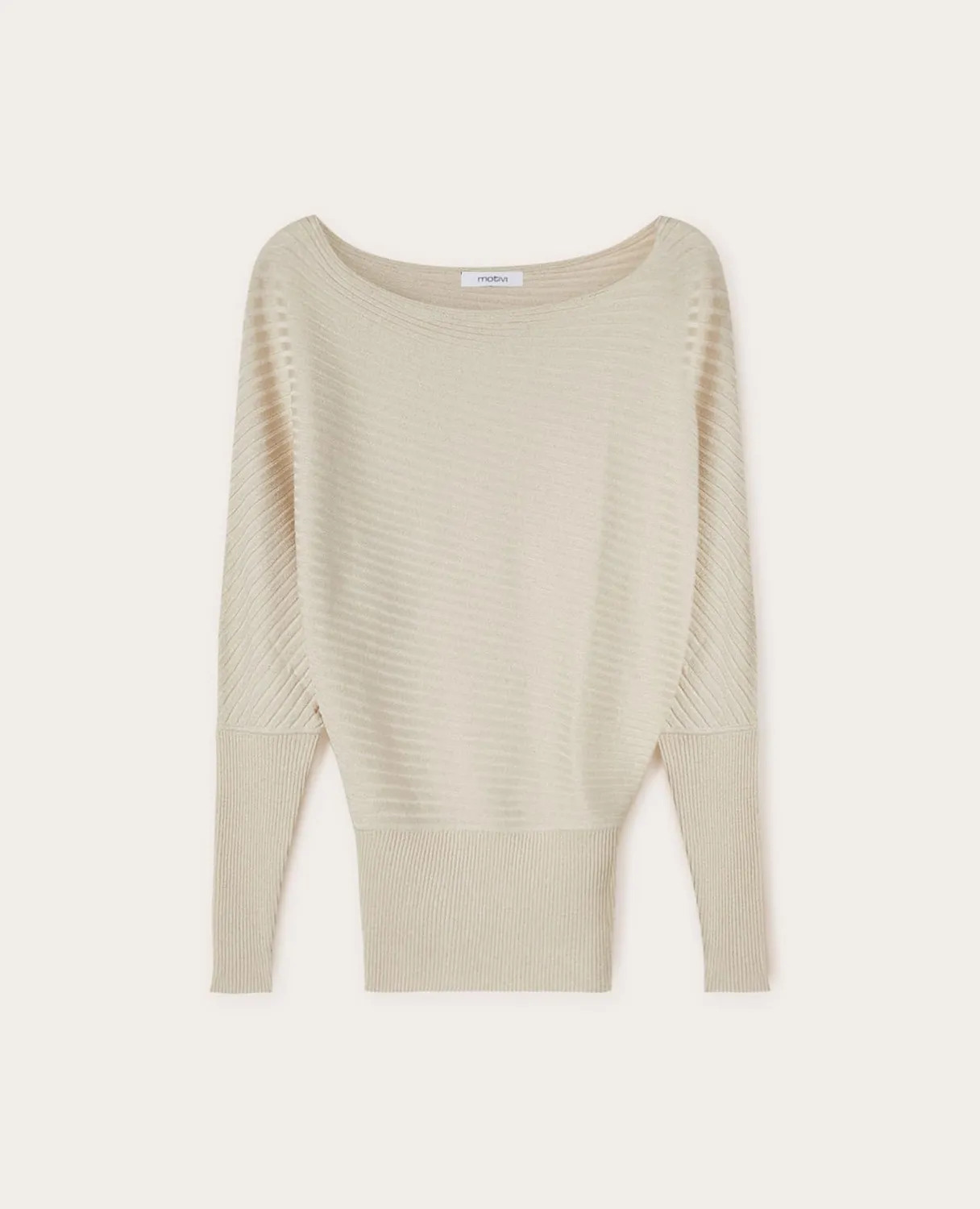 Motivi Lurex-Pullover asymmetrisch Flachrippe