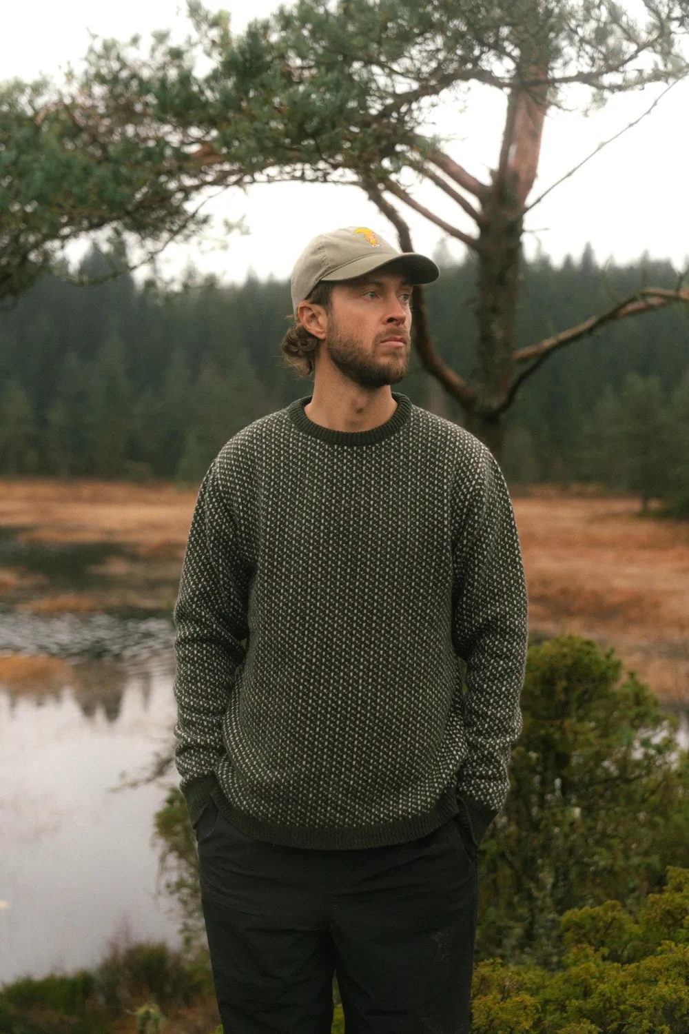 LAKOR Jysk Knit Strickpullover Army Lammwolle