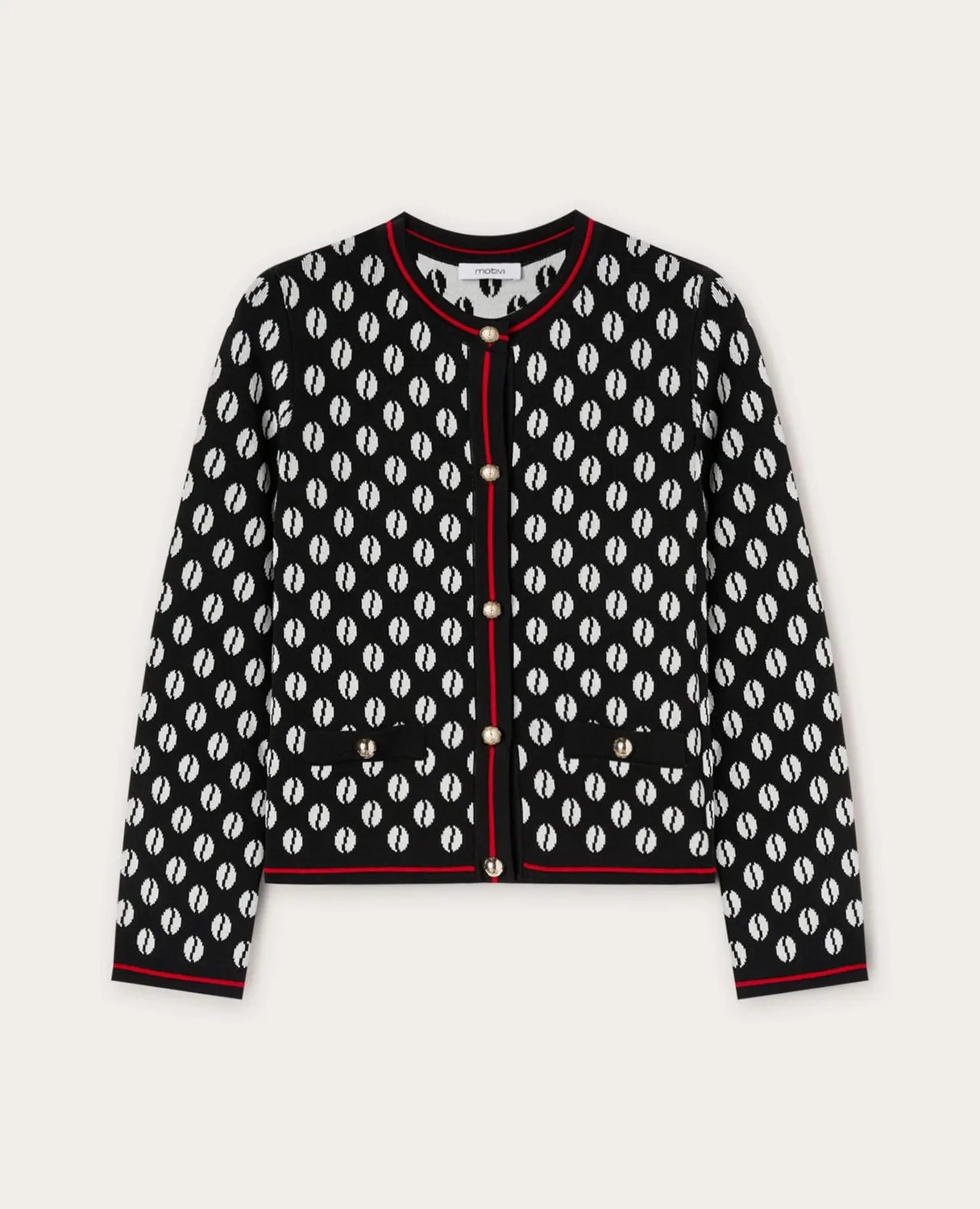 motivi Spring Summer 24 Cardigan Jacquardstrick kurz