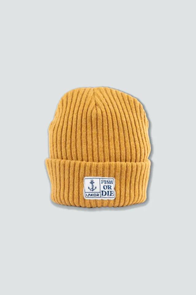 LAKOR Fish or Die Beanie Mütze Gelb