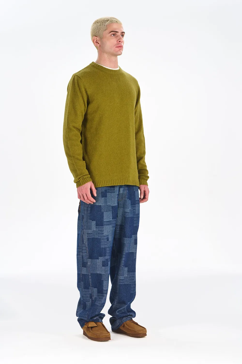 Komodo Marco Pullover Olive Lammwolle