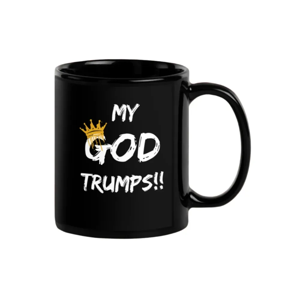 Covered My GOD Trumps Tasse Keramik 325 ml